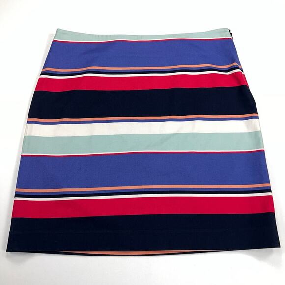 Talbots Cotton Twill Hotizontal Striped Multicolor A-Line Skirt Size 14 - Picture 1 of 10